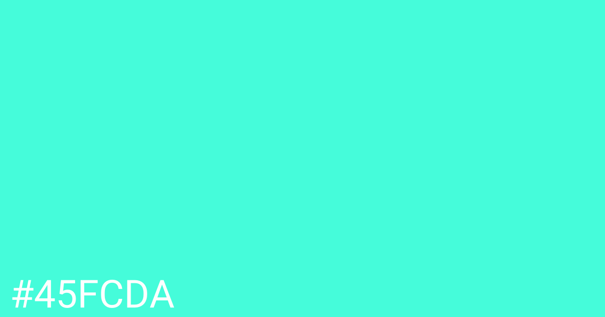 Hex color #45fcda graphic