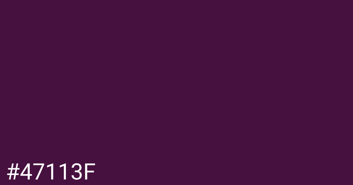 Hex color #47113f graphic