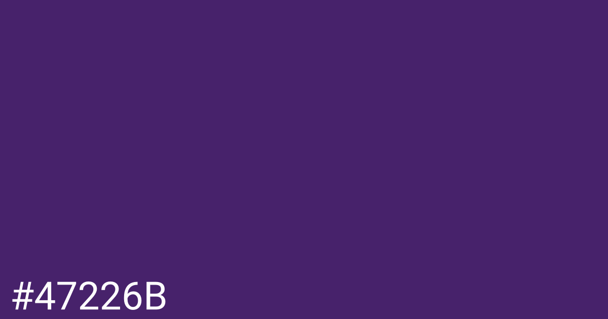Hex color #47226b graphic