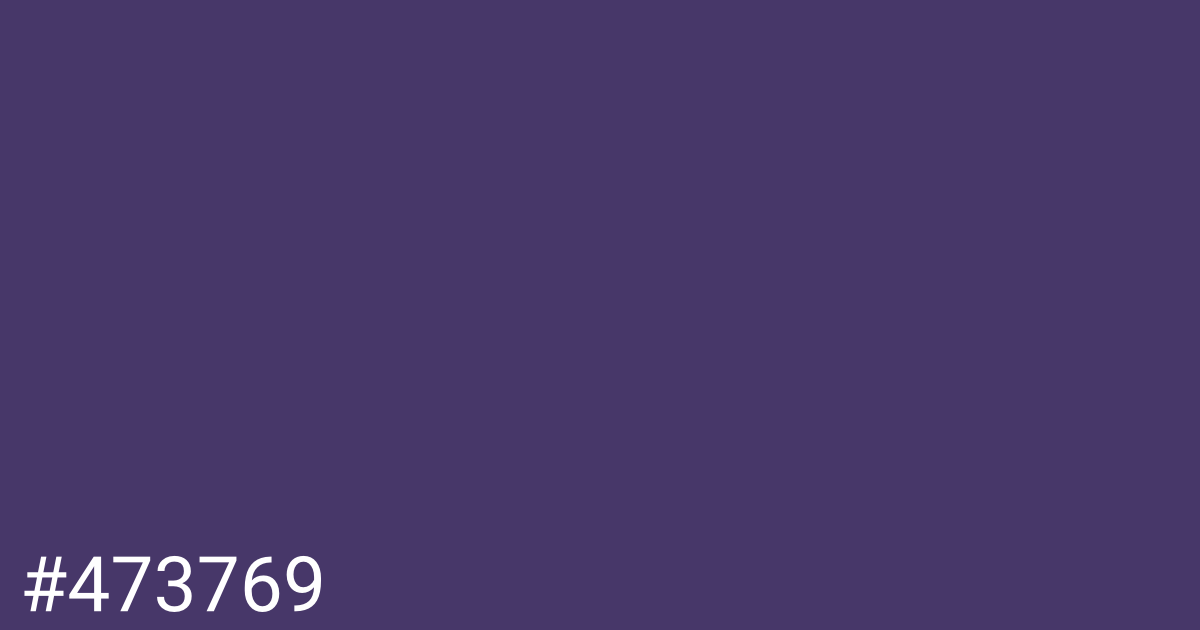 Hex color #473769 graphic