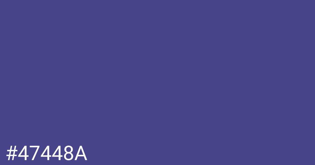 Hex color #47448a graphic