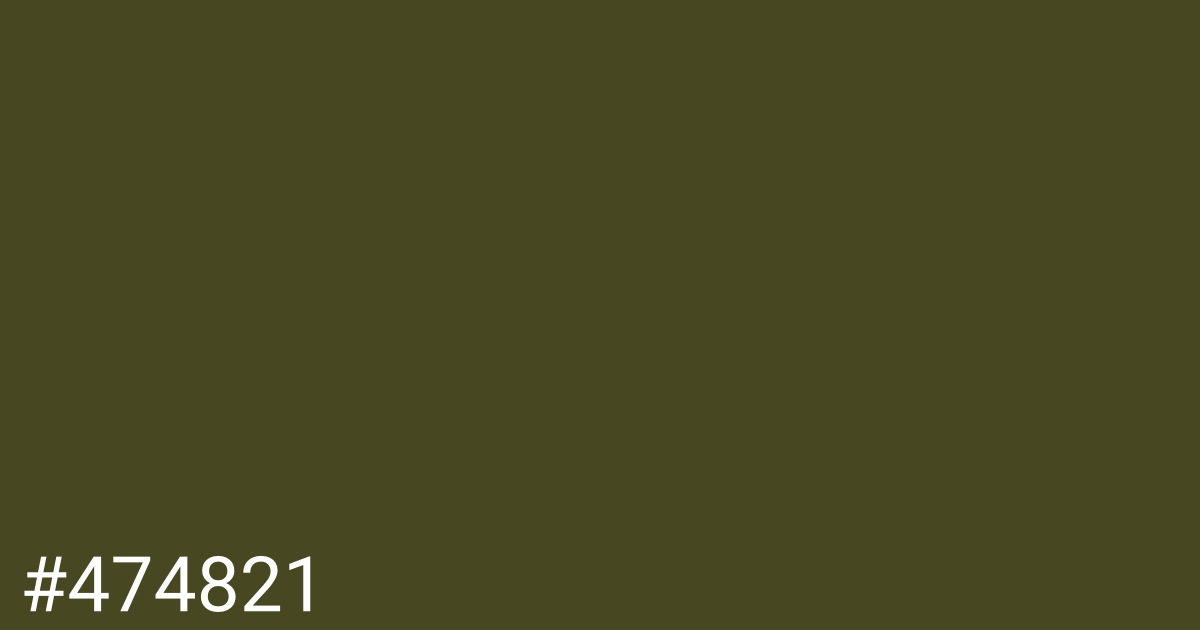 Hex color #474821 graphic