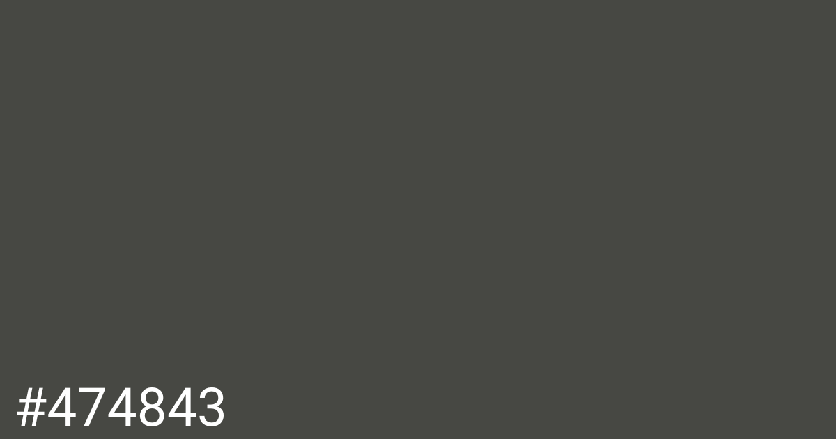 Hex color #474843 graphic
