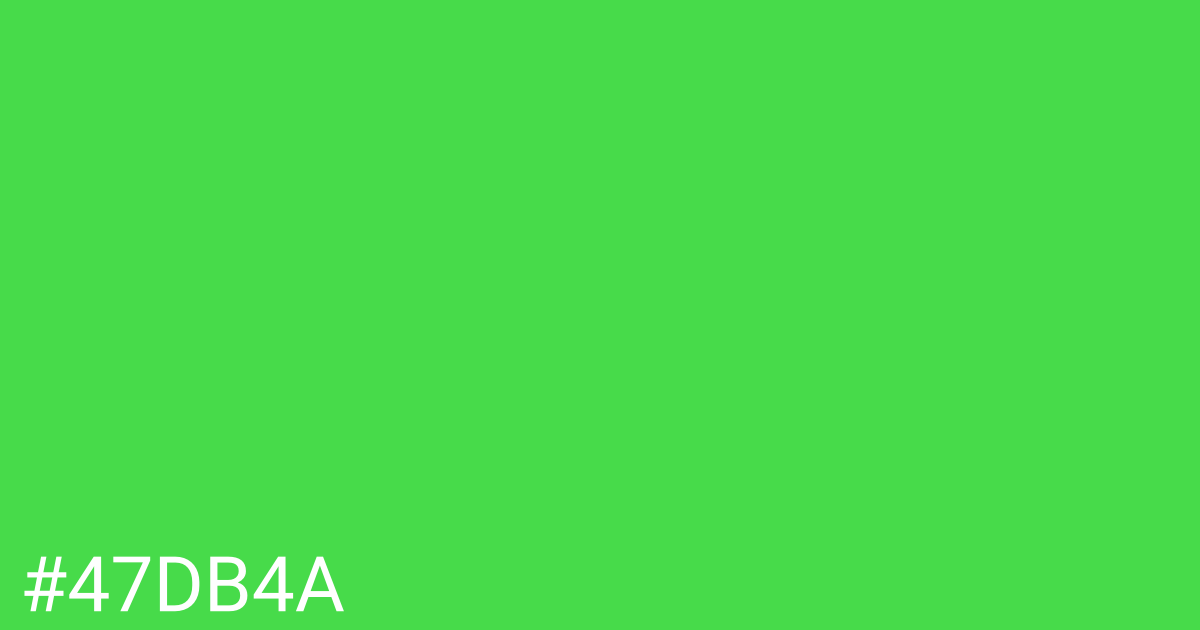 Hex color #47db4a graphic