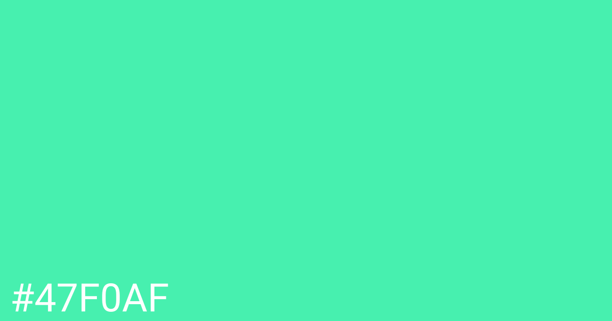 Hex color #47f0af graphic