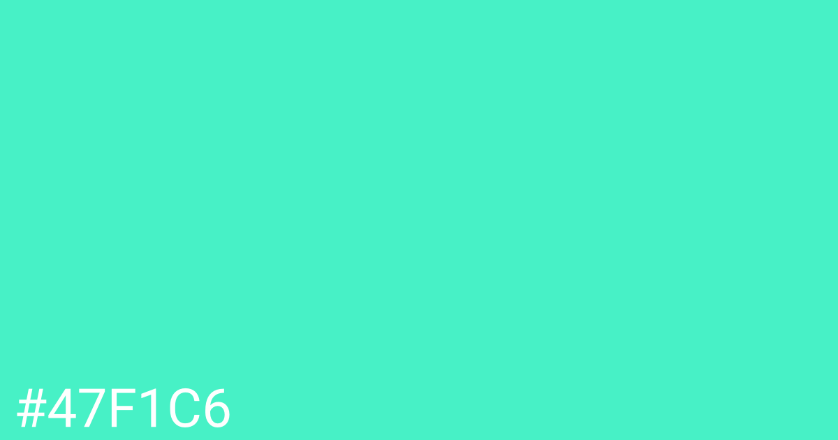 Hex color #47f1c6 graphic