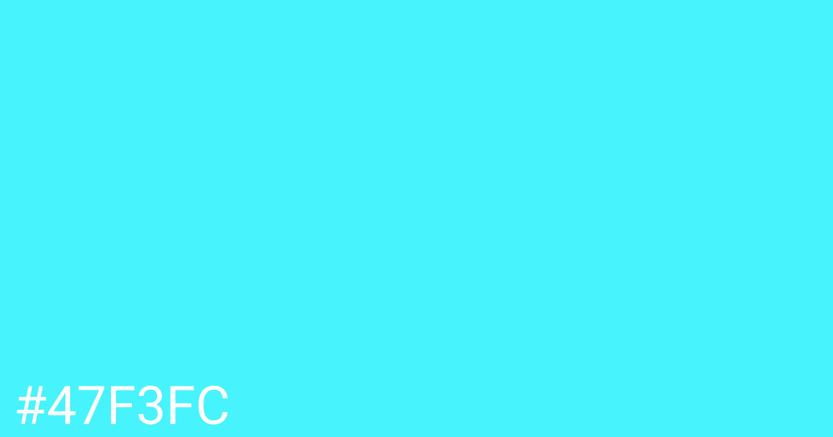 Hex color #47f3fc graphic