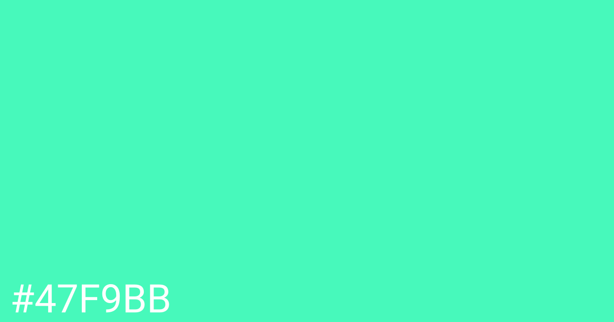 Hex color #47f9bb graphic