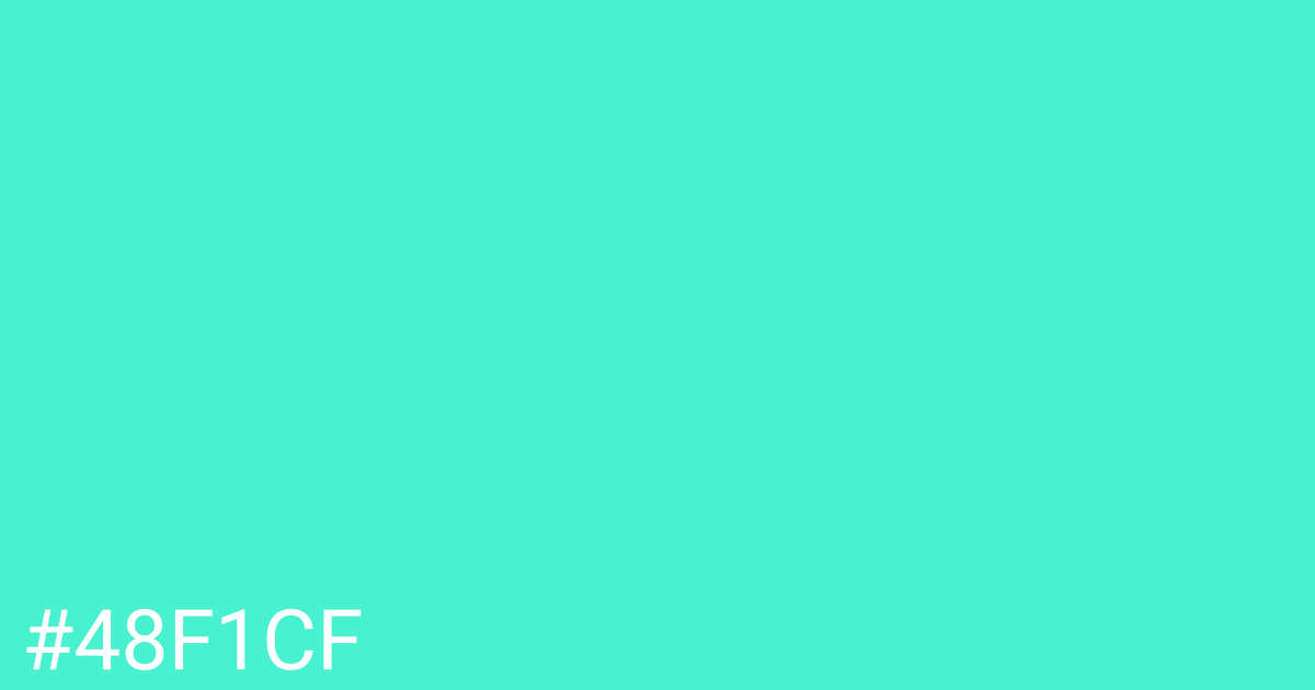 Hex color #48f1cf graphic