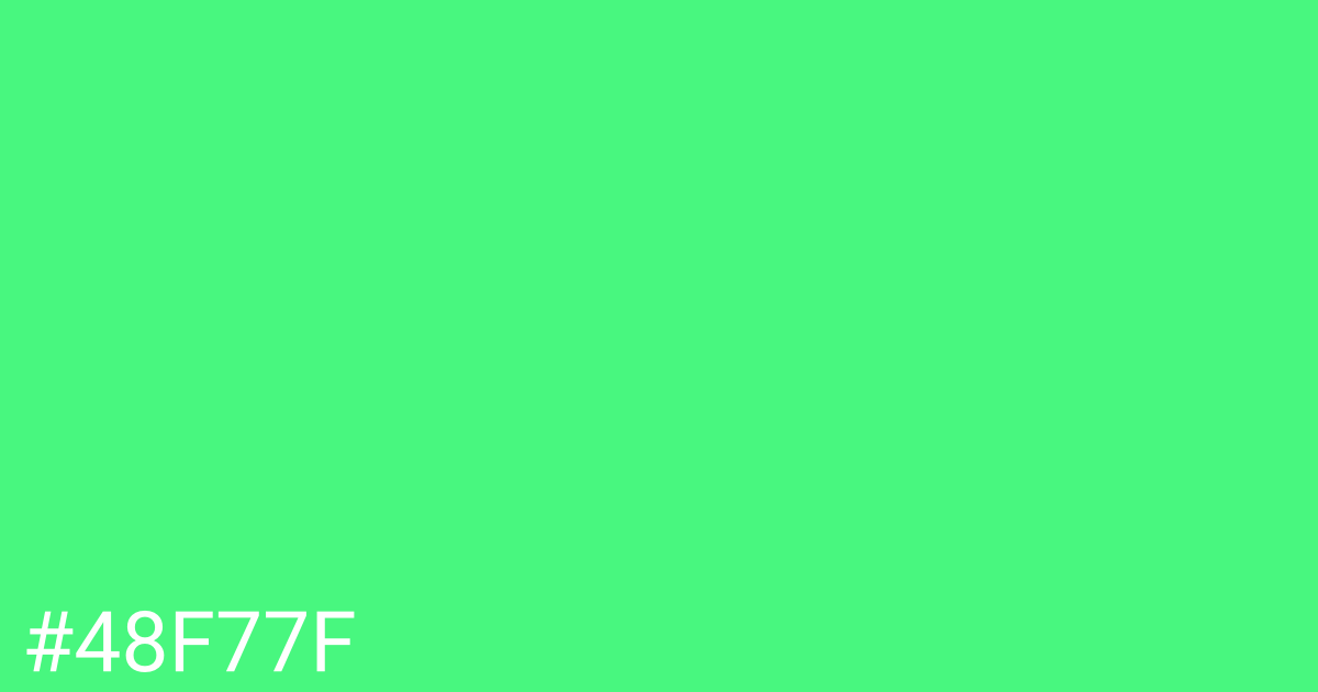 Hex color #48f77f graphic