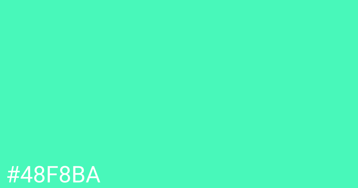 Hex color #48f8ba graphic