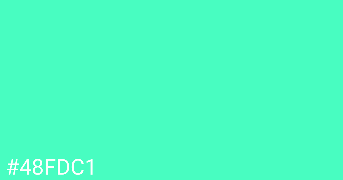 Hex color #48fdc1 graphic