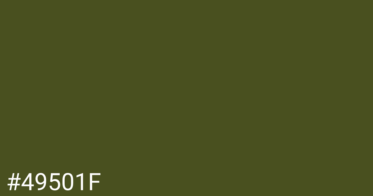 Hex color #49501f graphic