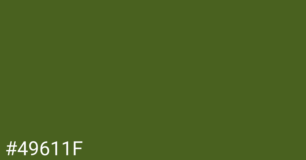 Hex color #49611f graphic