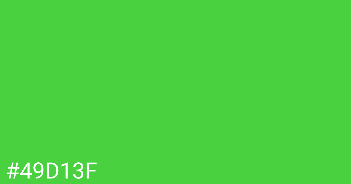 Hex color #49d13f graphic