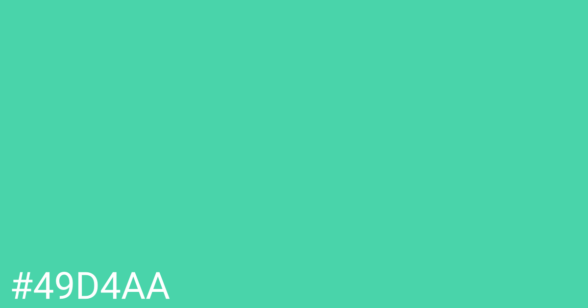 Hex color #49d4aa graphic