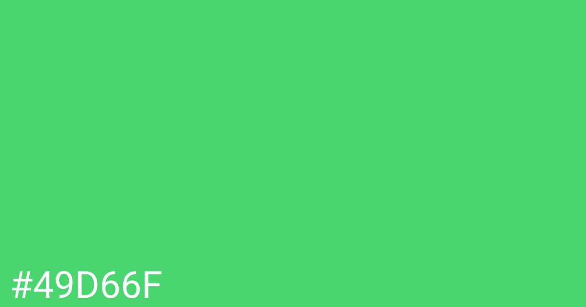 Hex color #49d66f graphic