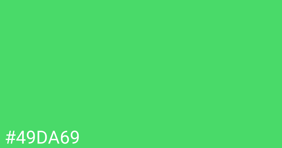 Hex color #49da69 graphic
