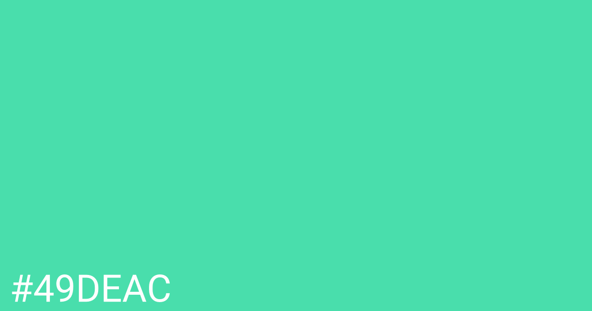 Hex color #49deac graphic