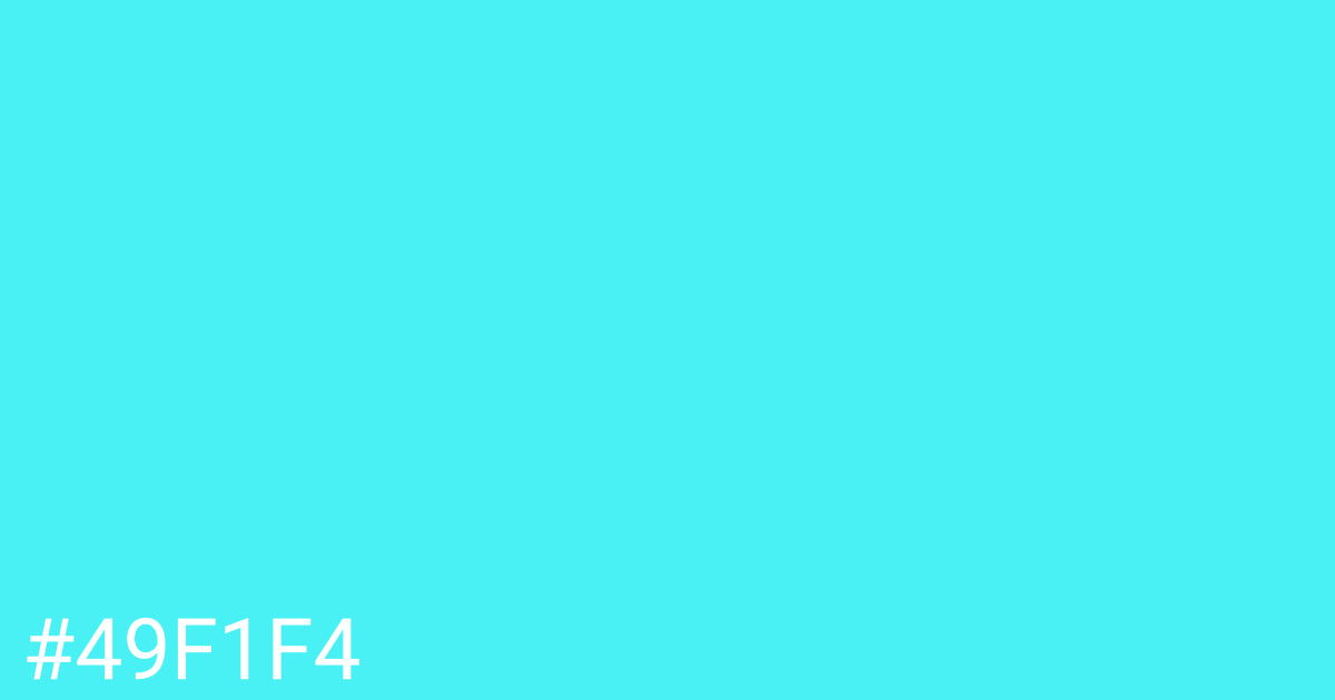 Hex color #49f1f4 graphic