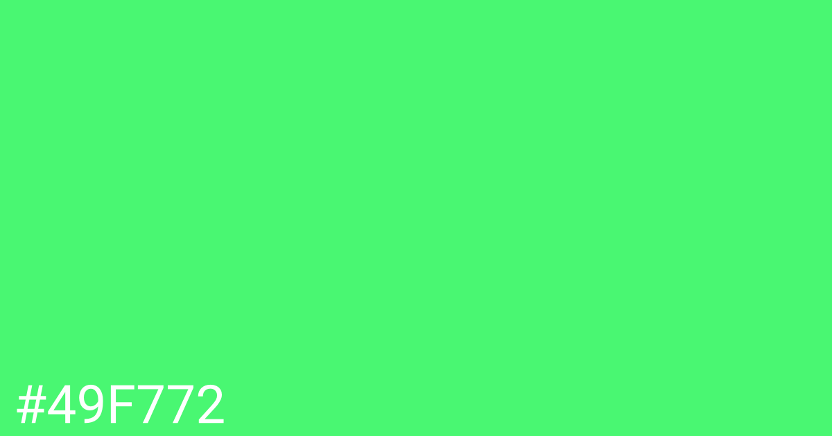 Hex color #49f772 graphic