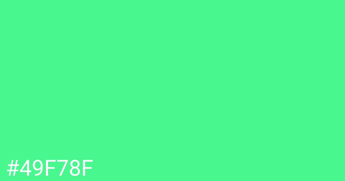 Hex color #49f78f graphic