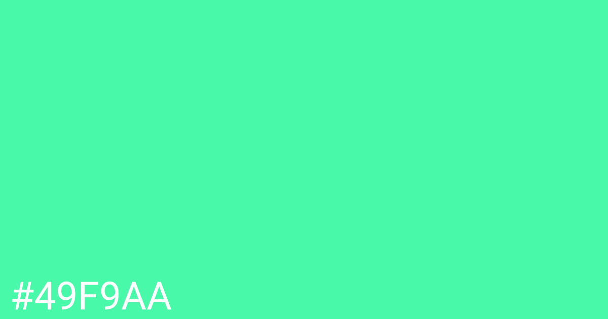 Hex color #49f9aa graphic