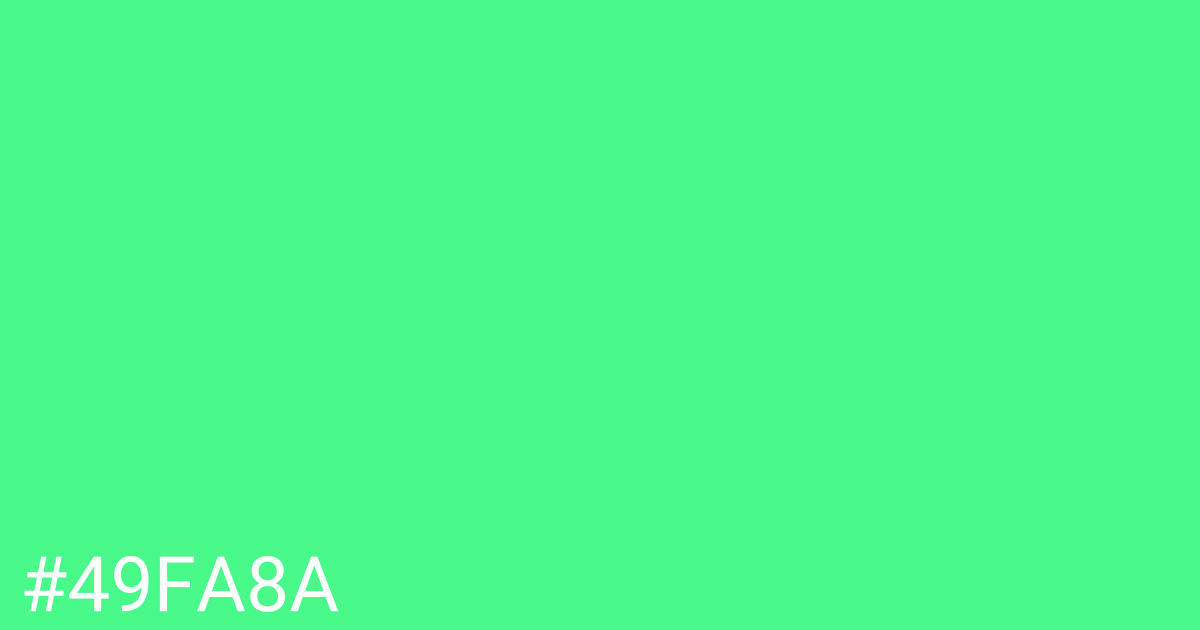 Hex color #49fa8a graphic