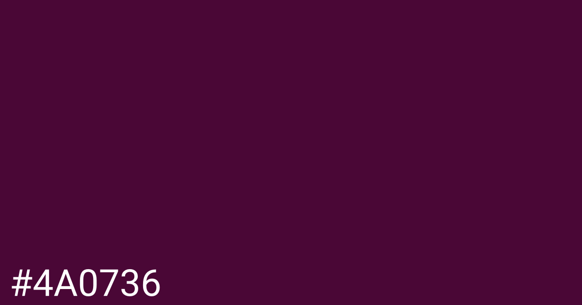 Hex color #4a0736 graphic