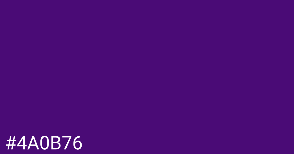Hex color #4a0b76 graphic