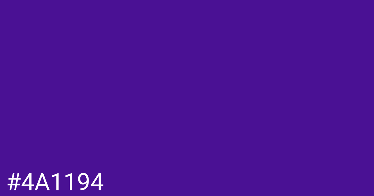 Hex color #4a1194 graphic