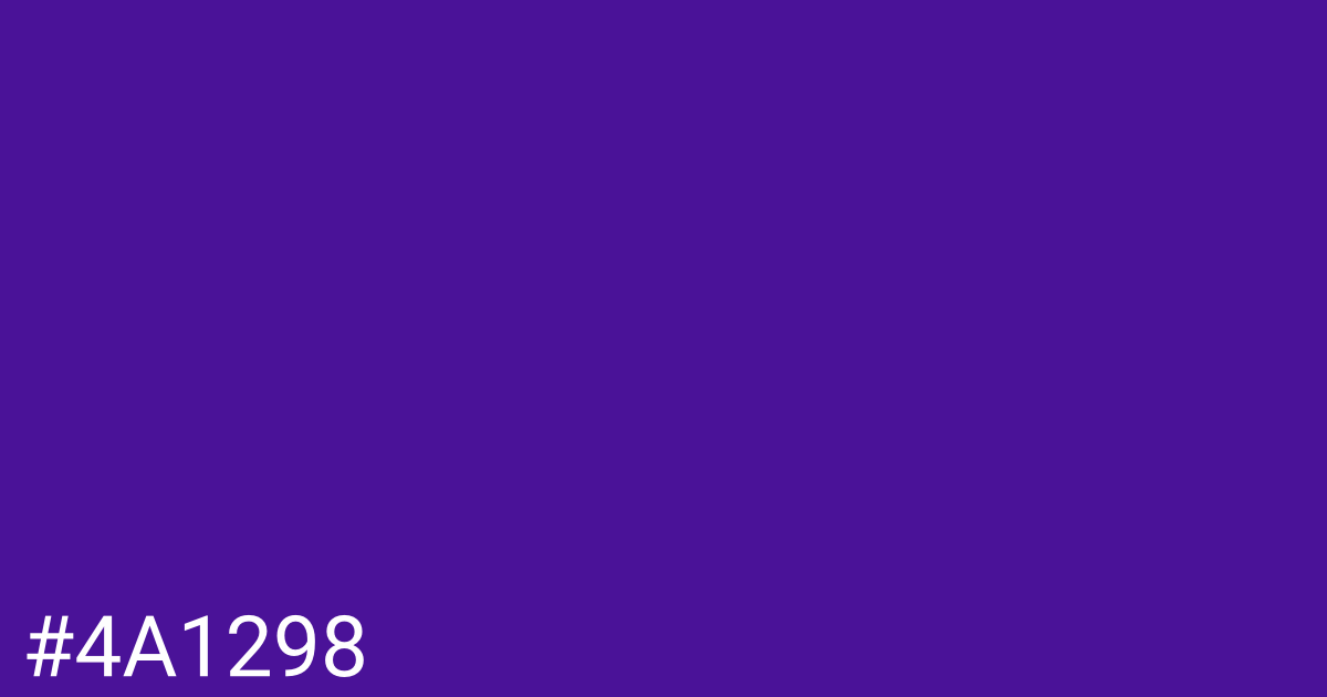 Hex color #4a1298 graphic