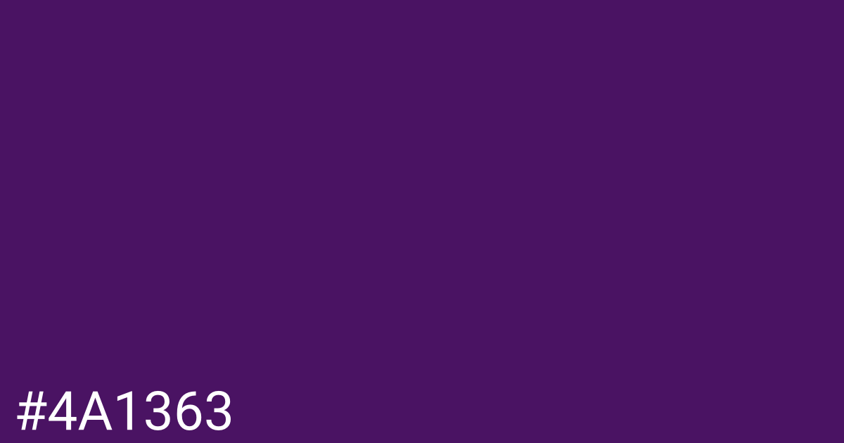 Hex color #4a1363 graphic