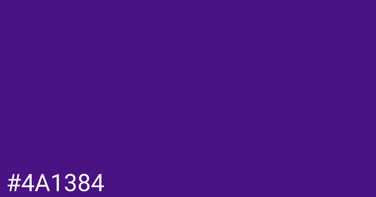 Hex color #4a1384 graphic