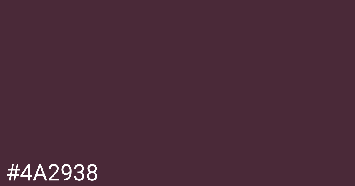 Hex color #4a2938 graphic