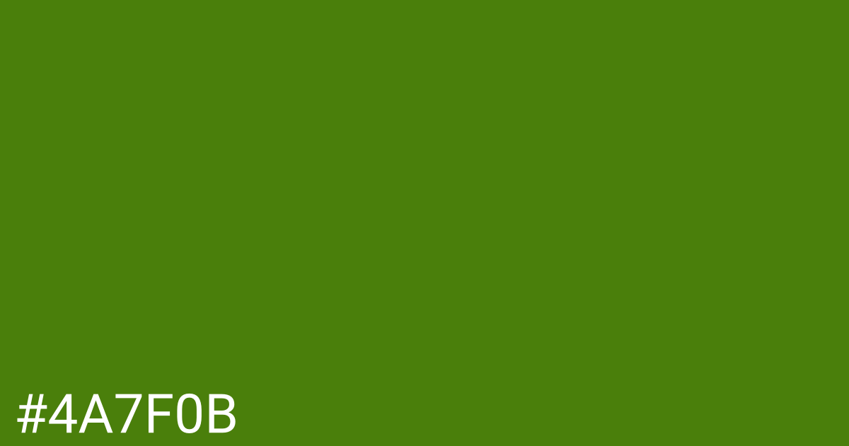 Hex color #4a7f0b graphic