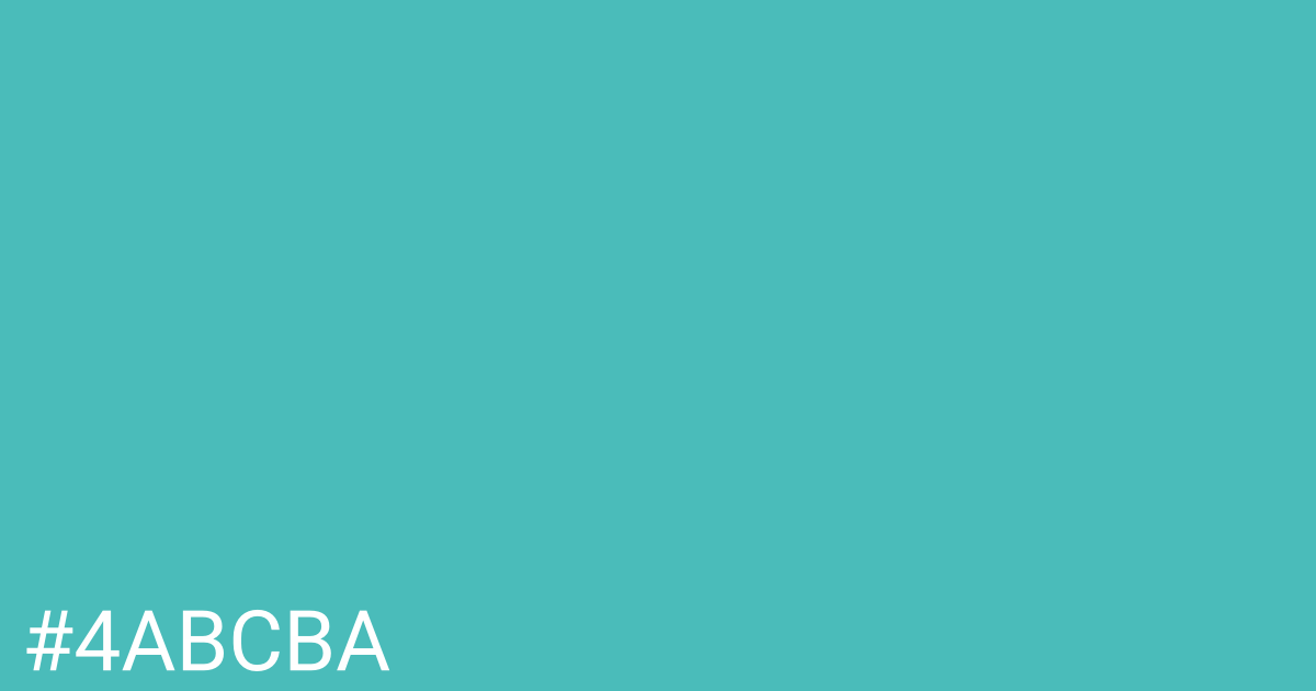 Hex color #4abcba graphic