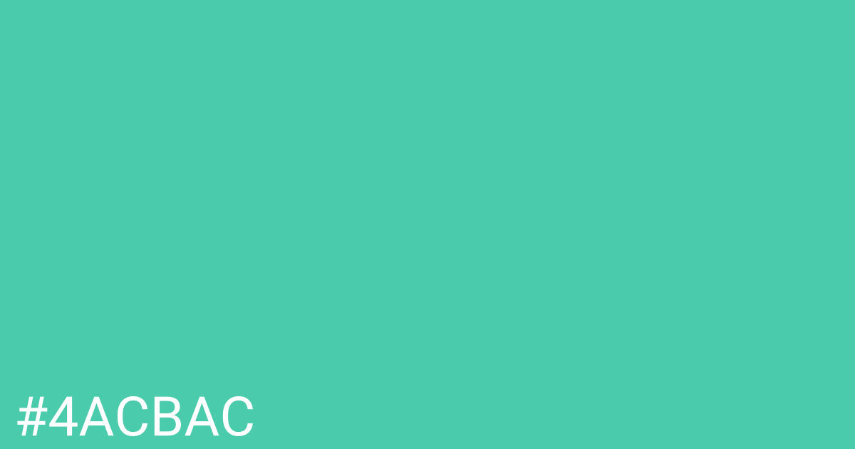 Hex color #4acbac graphic