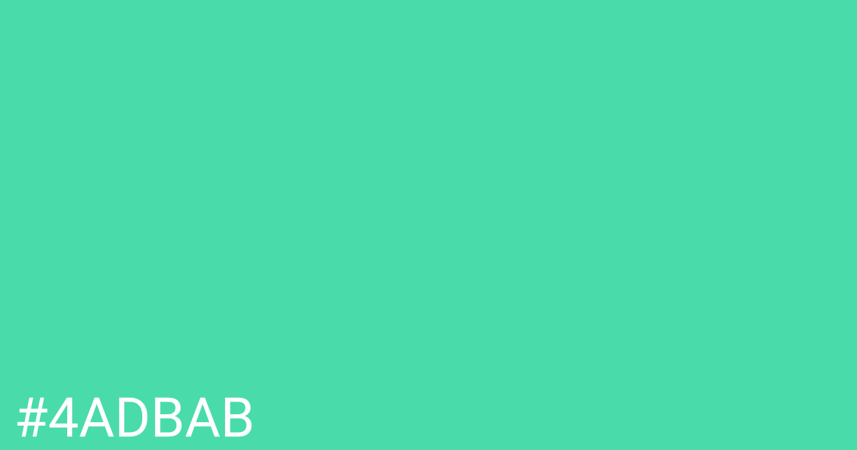 Hex color #4adbab graphic