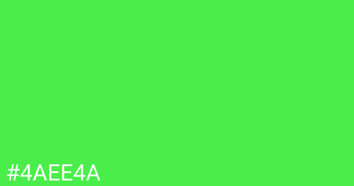 Hex color #4aee4a graphic