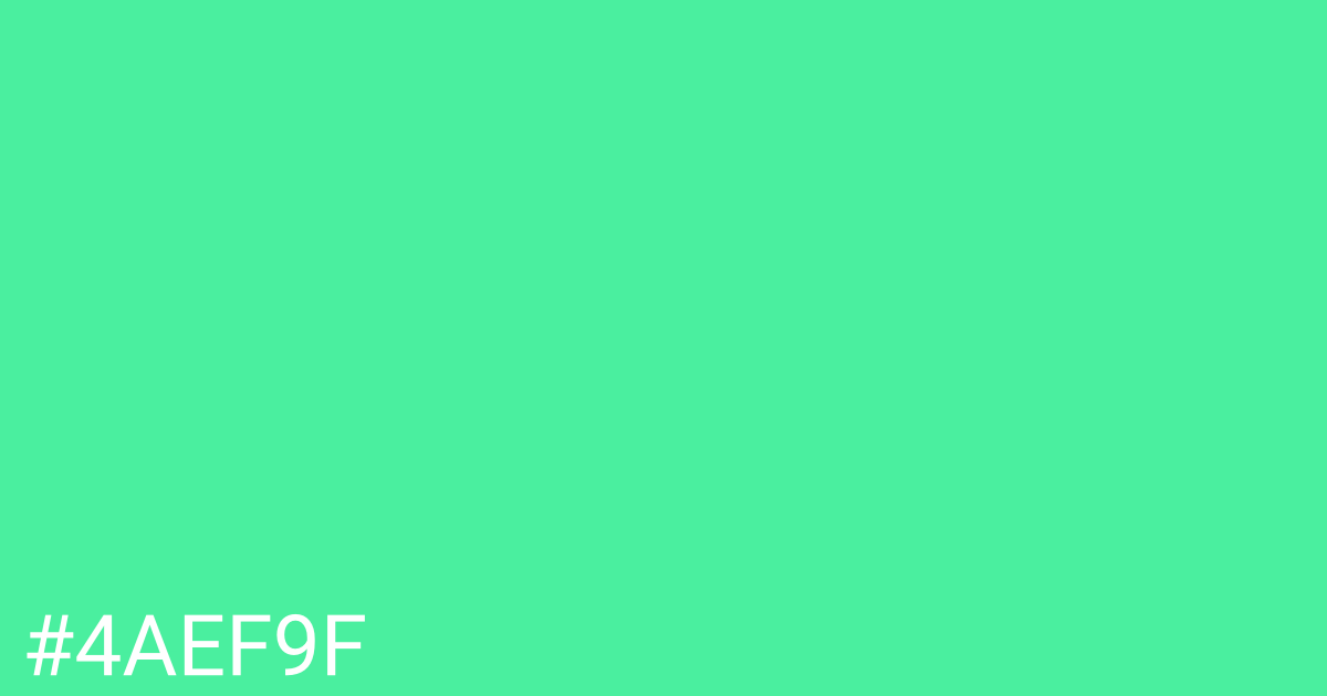 Hex color #4aef9f graphic