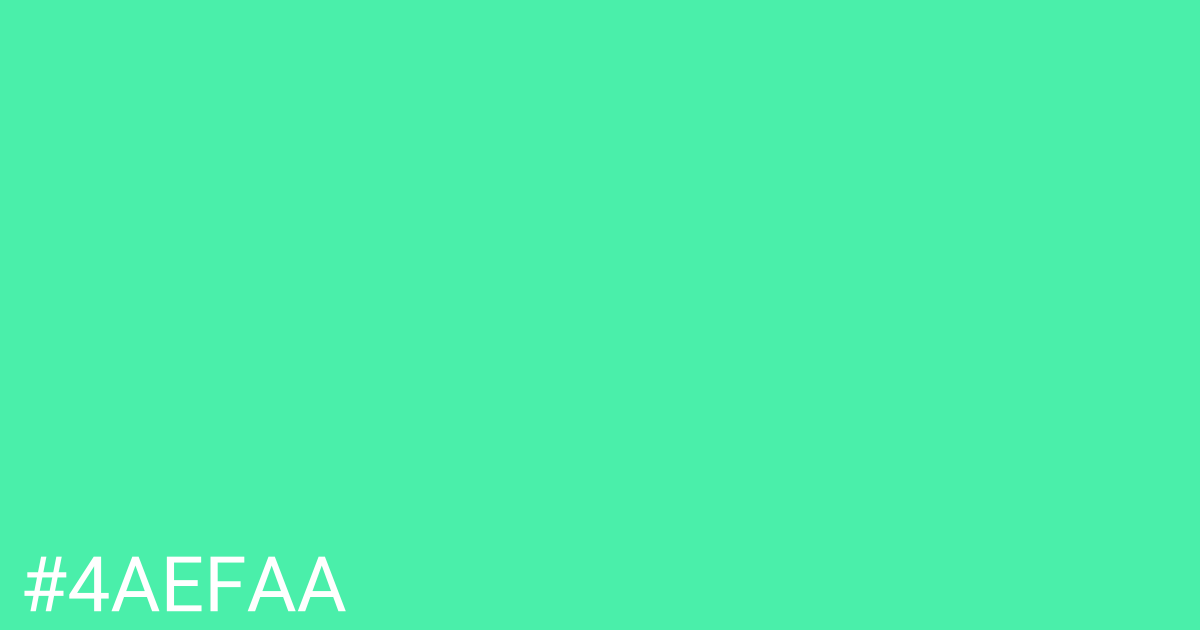 Hex color #4aefaa graphic