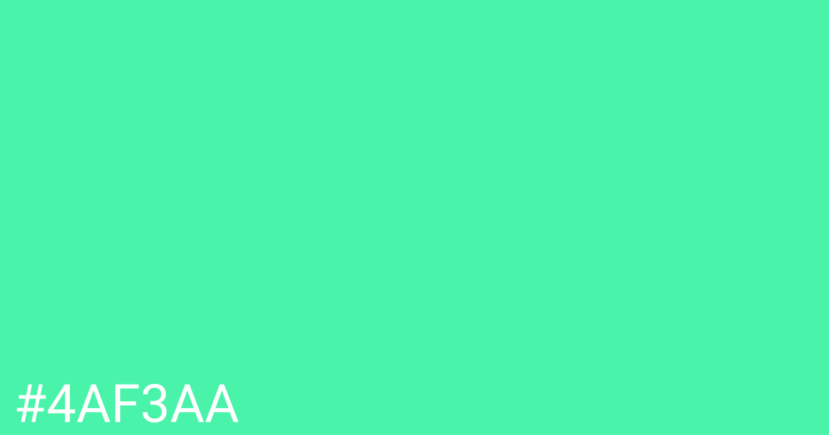 Hex color #4af3aa graphic