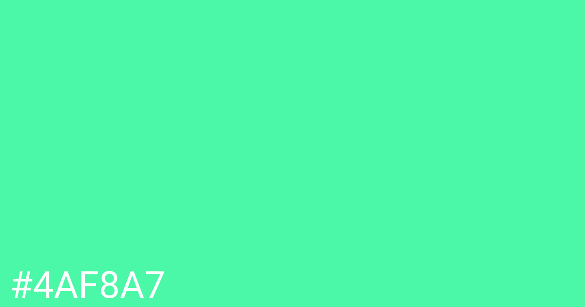 Hex color #4af8a7 graphic