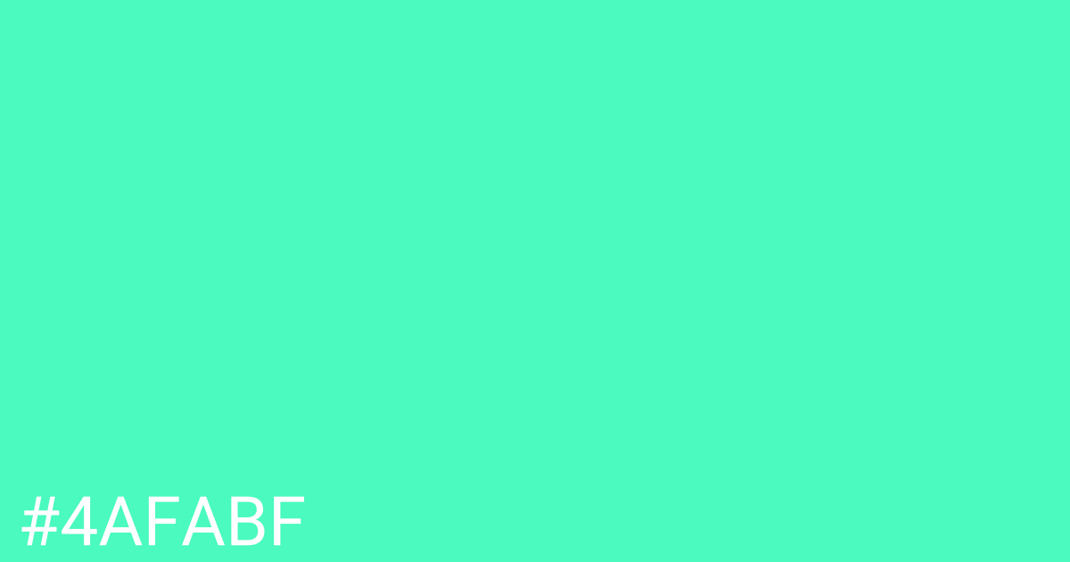 Hex color #4afabf graphic