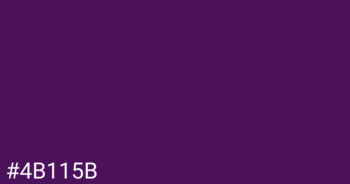 Hex color #4b115b graphic