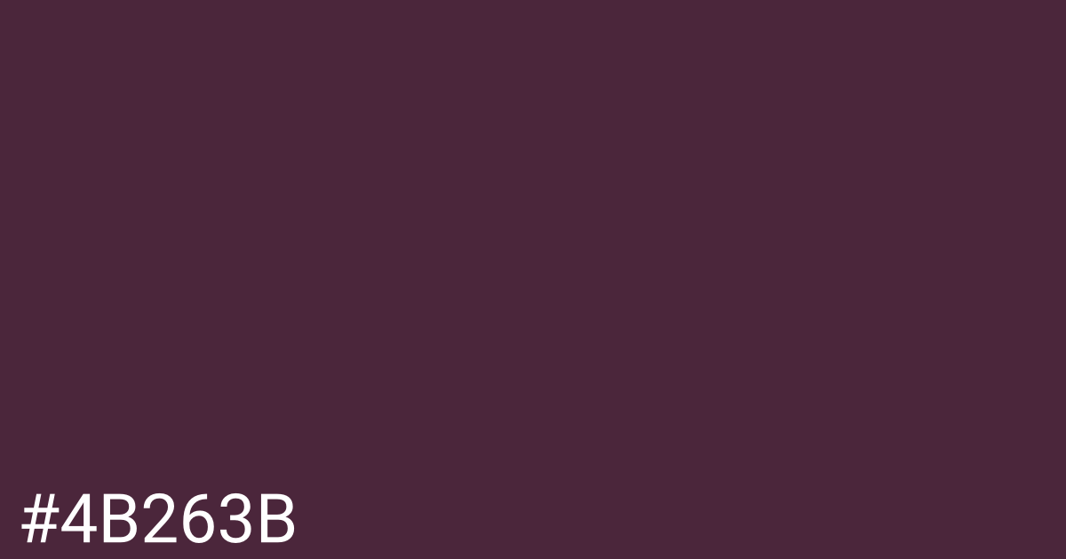 Hex color #4b263b graphic