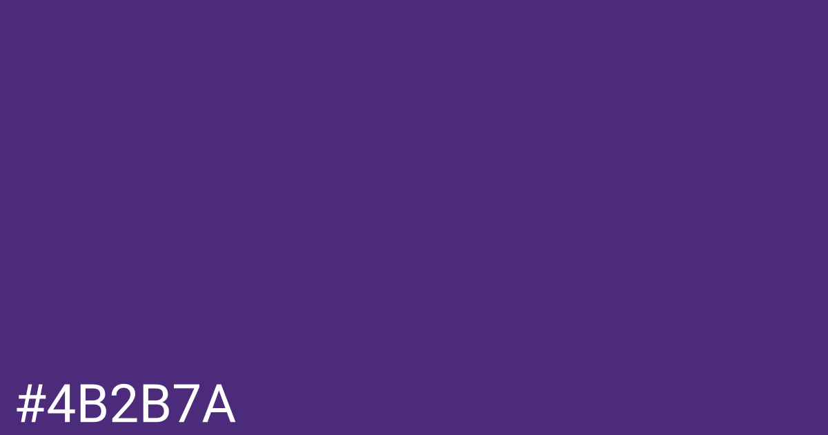Hex color #4b2b7a graphic