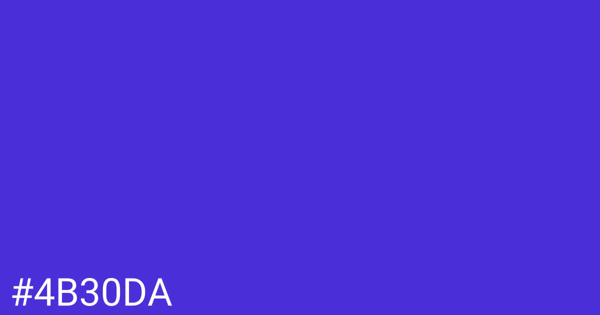 Hex color #4b30da graphic