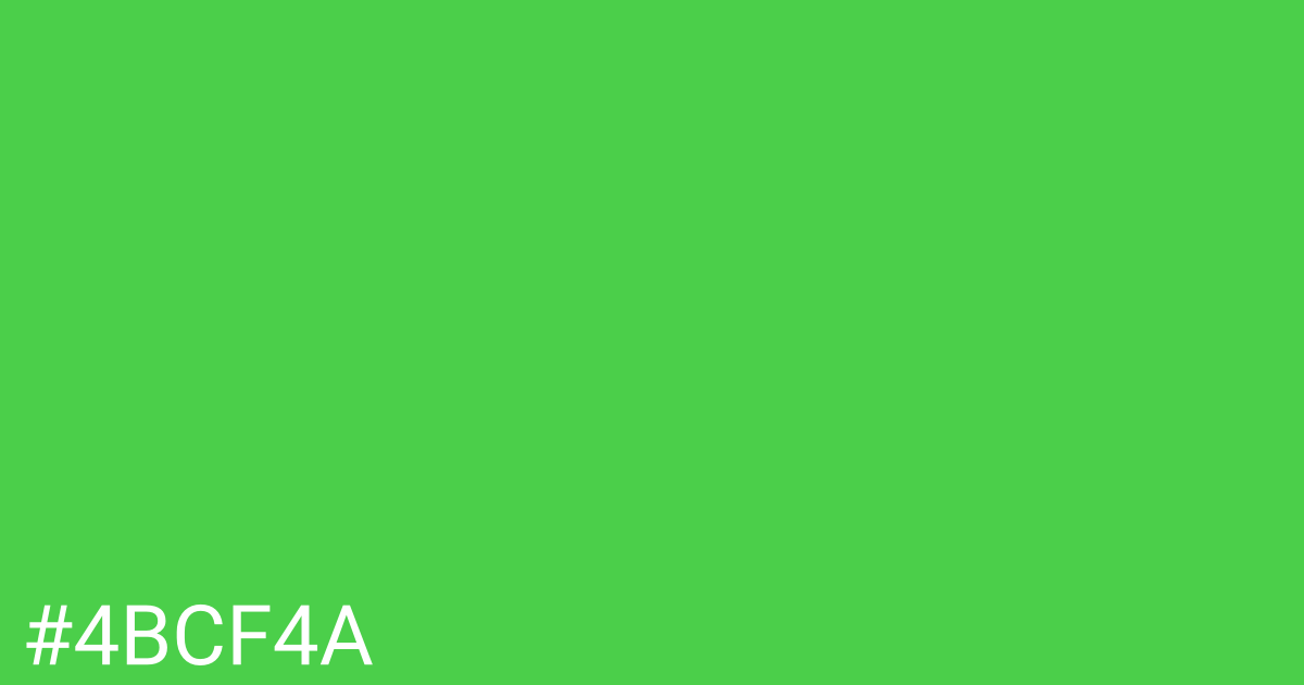Hex color #4bcf4a graphic